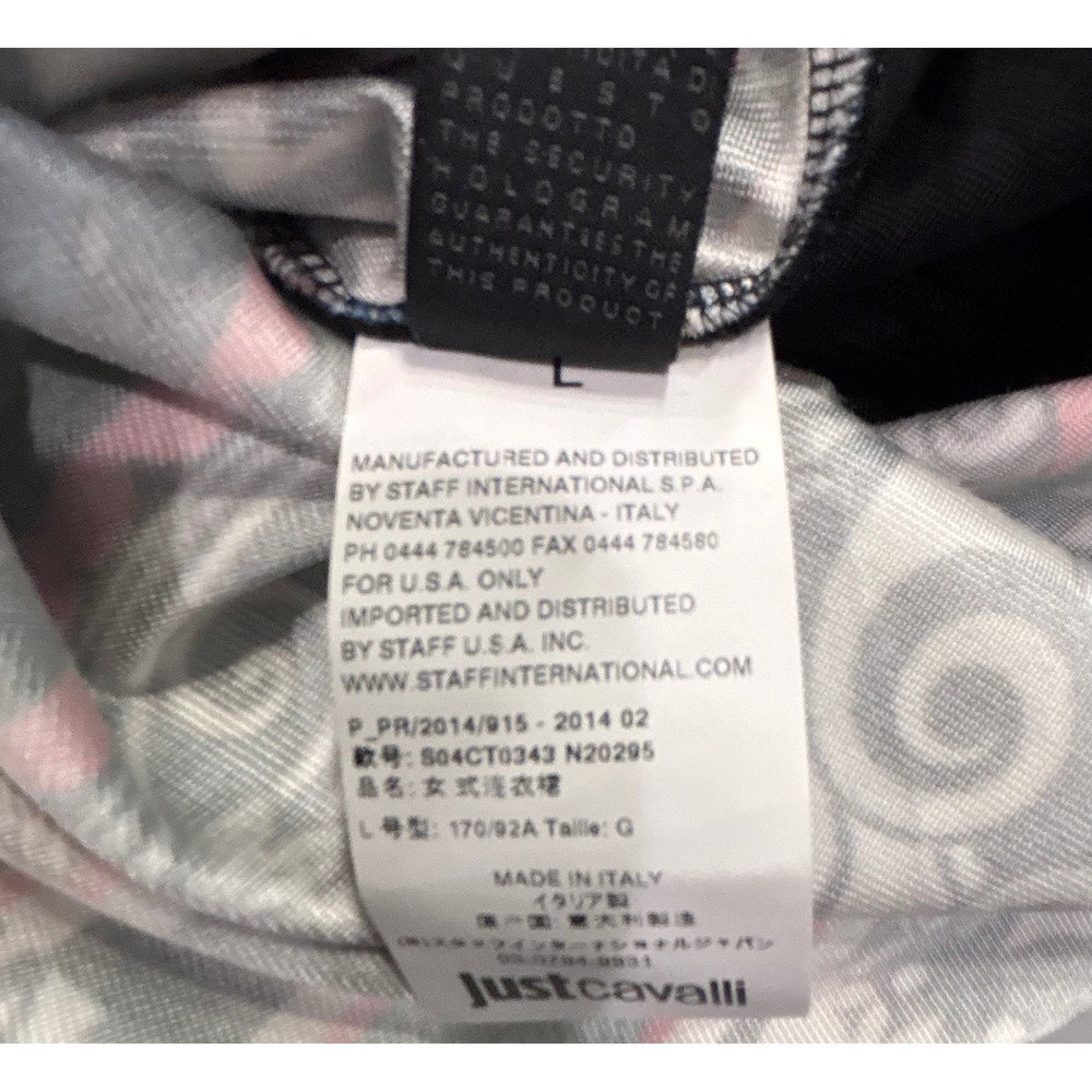 Just Cavalli Womens Long Sleeve Paisley Mixed Print Sheath Dress Black White L - Picture 7 of 8